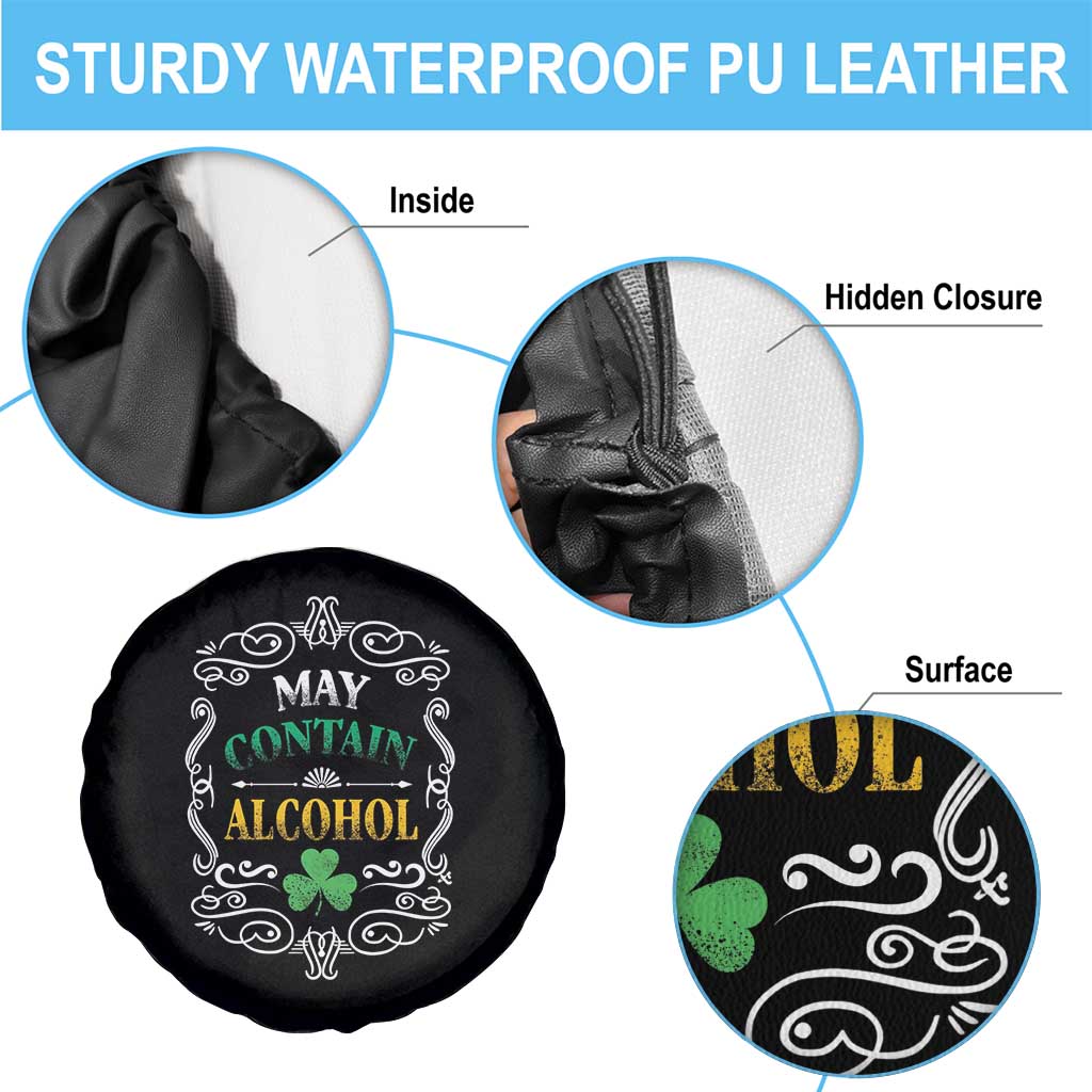 Funny May Contain Alcohol Spare Tire Cover Irish Beer Drinking St Patrick's Day TS11 Print Your Wear