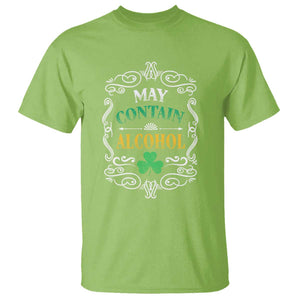 Funny May Contain Alcohol T Shirt Irish Beer Drinking St Patrick's Day TS11 Lime Print Your Wear