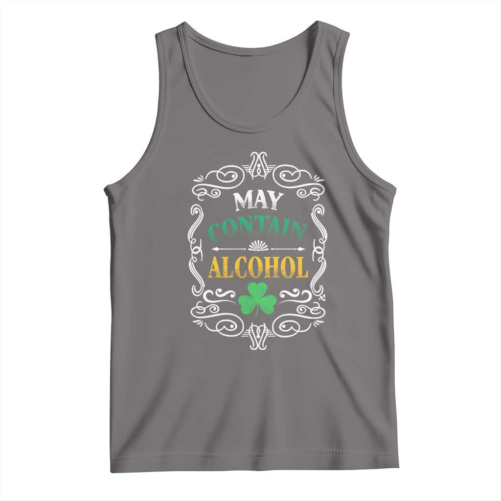 Funny May Contain Alcohol Tank Top Irish Beer Drinking St Patrick's Day TS11 Deep Heather Print Your Wear