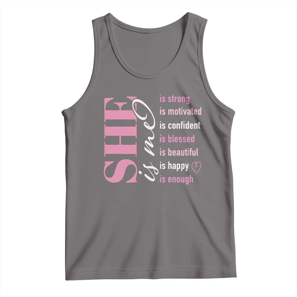 Woman Affirmation Tank Top She Is Strong Motivated Confident Blessed Beautiful TS11 Deep Heather Print Your Wear