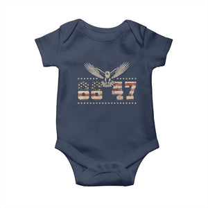 Funny Vintage 86 47 Baby Onesie Eagle Vintage American Flag TS11 Navy Print Your Wear