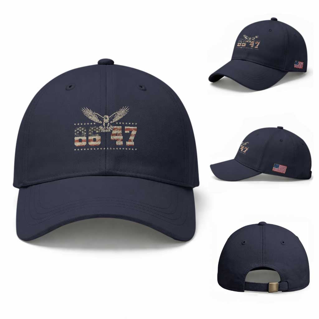 Funny Vintage 86 47 Baseball Cap Eagle Vintage American Flag TS11 Baseball Cap Universal Fit Navy Print Your Wear