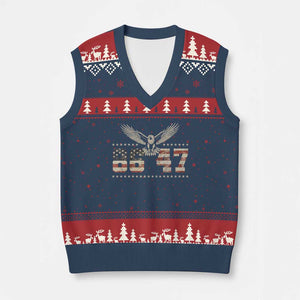 Funny Vintage 86 47 V-Neck Knit Sweater Vest Eagle Vintage American Flag TS11 Navy Red Print Your Wear