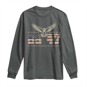 Funny Vintage 86 47 Long Sleeve Shirt Eagle Vintage American Flag TS11 Dark Heather Print Your Wear