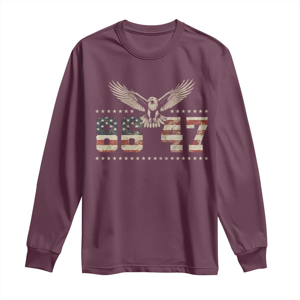 Funny Vintage 86 47 Long Sleeve Shirt Eagle Vintage American Flag TS11 Maroon Print Your Wear