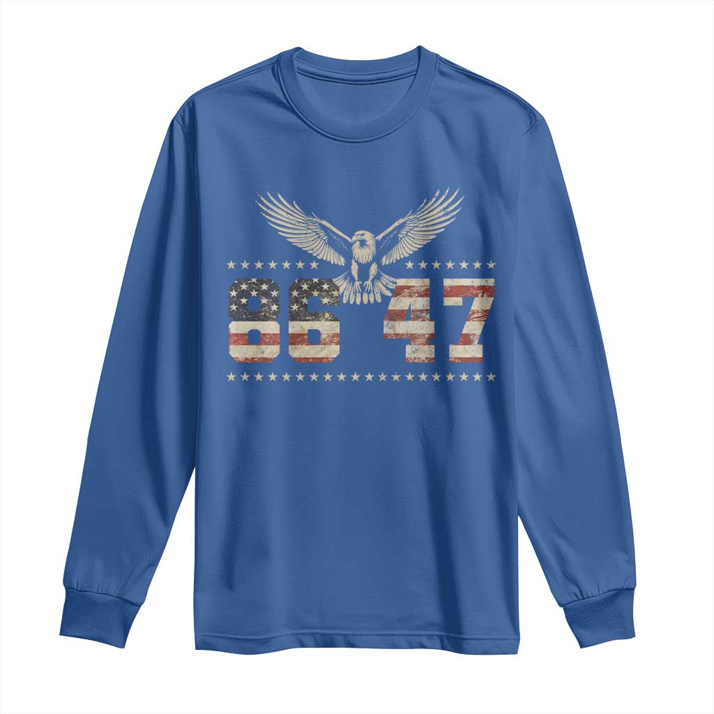 Funny Vintage 86 47 Long Sleeve Shirt Eagle Vintage American Flag TS11 Royal Blue Print Your Wear