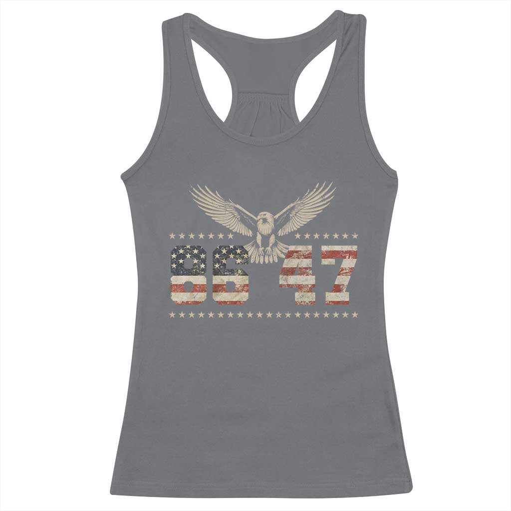 Funny Vintage 86 47 Racerback Tank Top Eagle Vintage American Flag TS11 Charcoal Print Your Wear