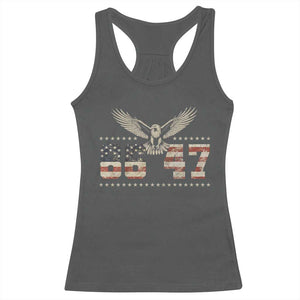 Funny Vintage 86 47 Racerback Tank Top Eagle Vintage American Flag TS11 Dark Heather Print Your Wear