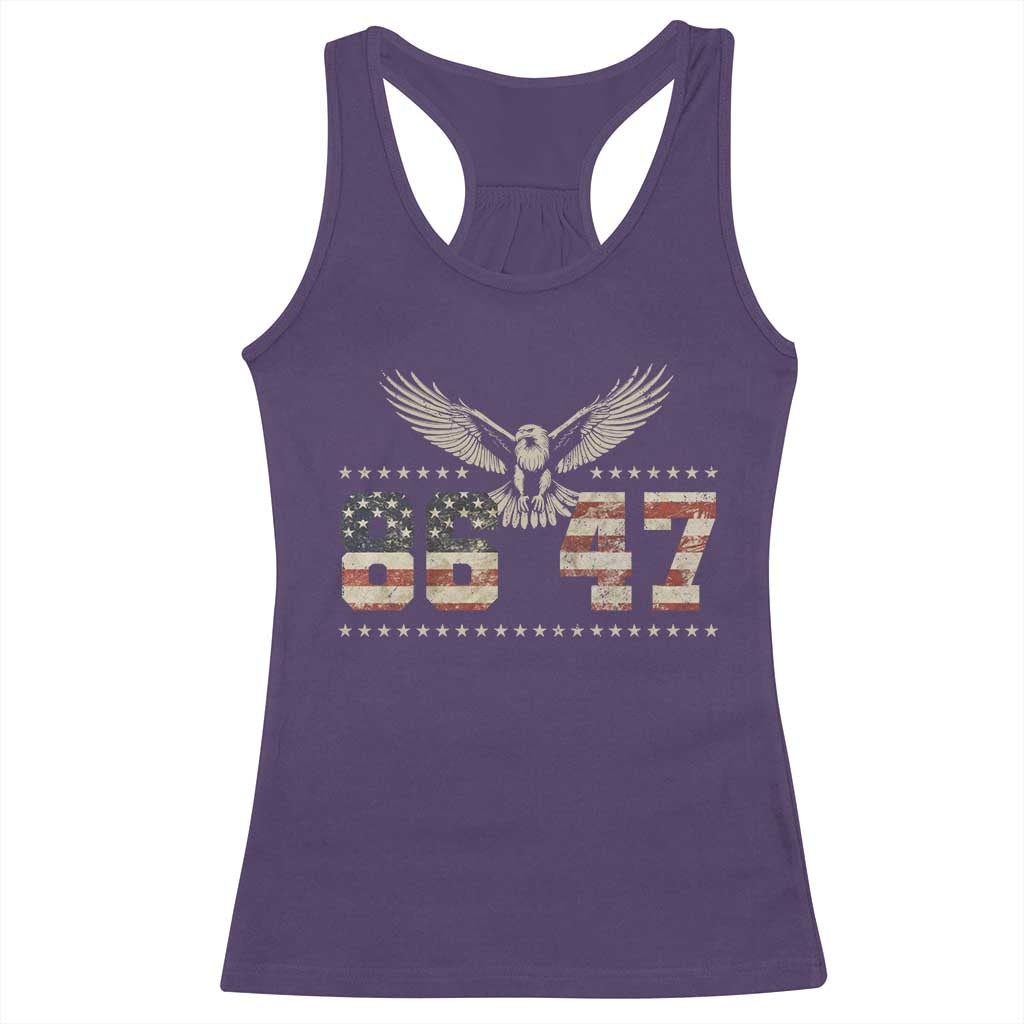 Funny Vintage 86 47 Racerback Tank Top Eagle Vintage American Flag TS11 Purple Print Your Wear