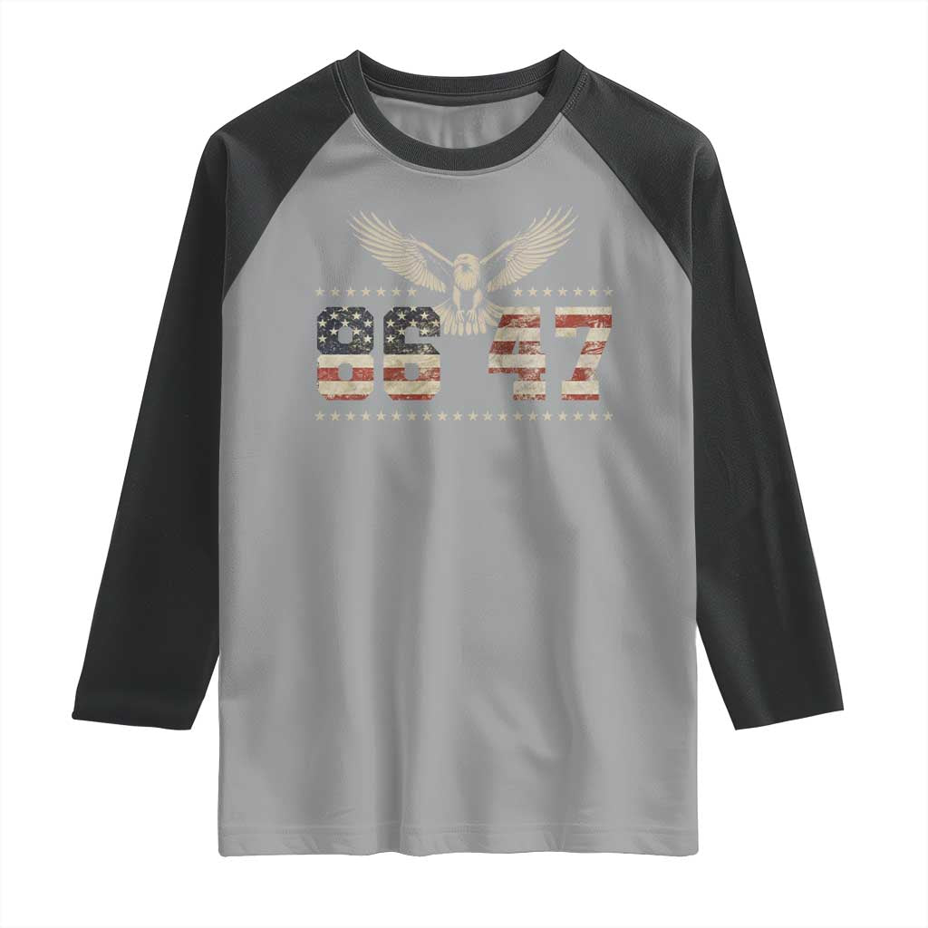 Funny Vintage 86 47 Raglan Shirt Eagle Vintage American Flag TS11 Sport Gray Black Print Your Wear