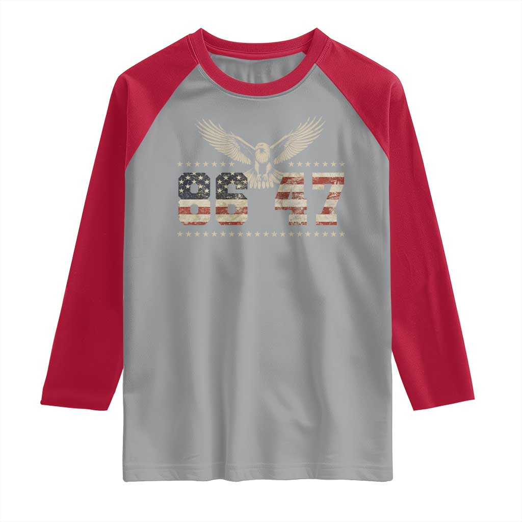 Funny Vintage 86 47 Raglan Shirt Eagle Vintage American Flag TS11 Sport Gray Red Print Your Wear