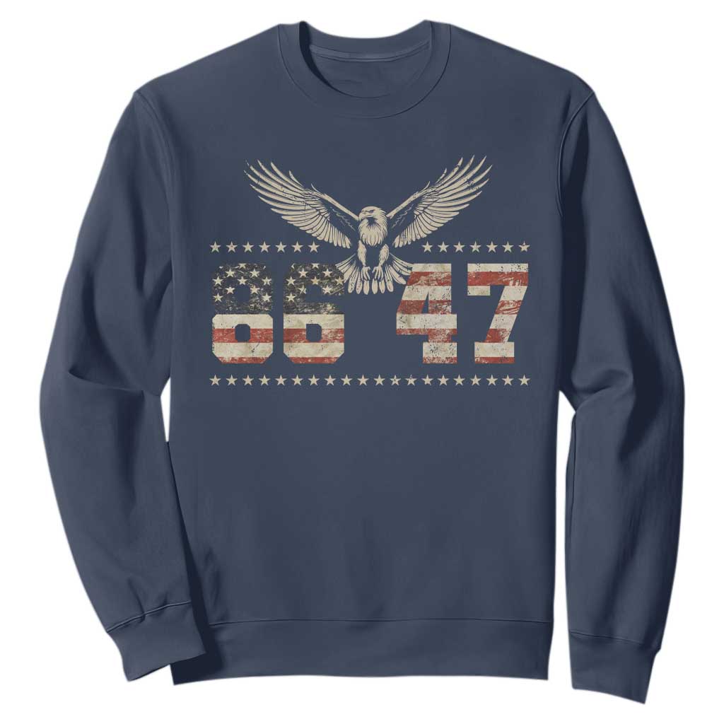 Funny Vintage 86 47 Sweatshirt Eagle Vintage American Flag TS11 Navy Print Your Wear