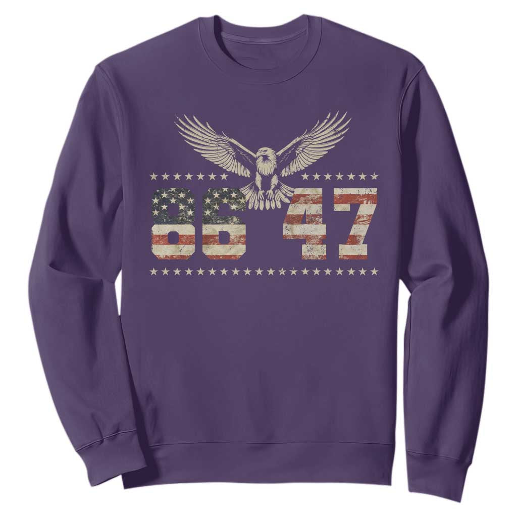 Funny Vintage 86 47 Sweatshirt Eagle Vintage American Flag TS11 Purple Print Your Wear