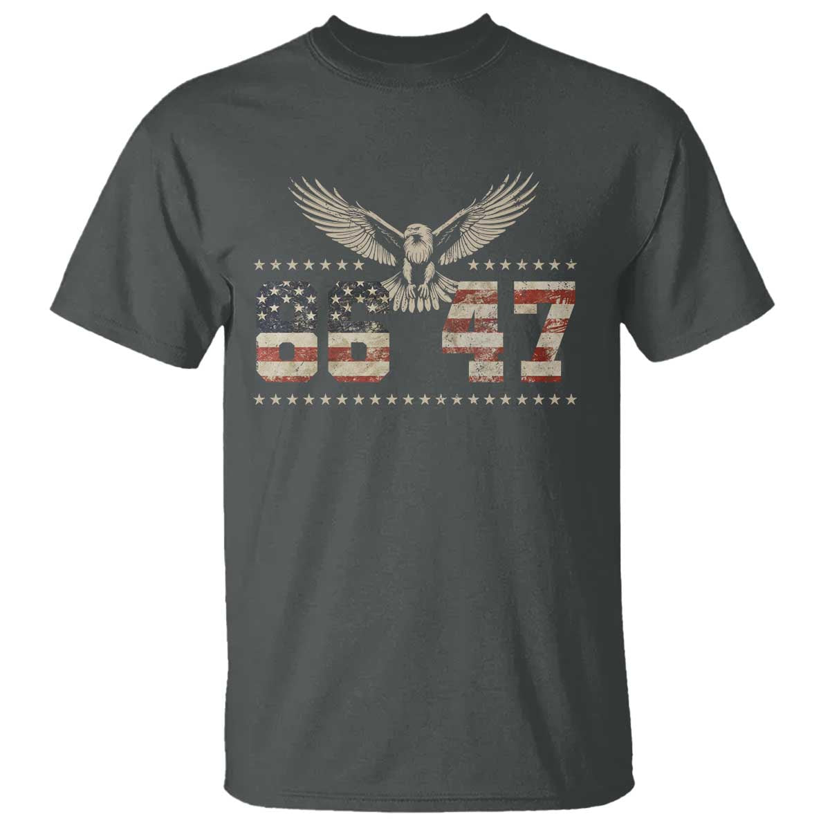 Funny Vintage 86 47 T Shirt - Eagle Vintage American Flag TS11 Dark Heather Print Your Wear
