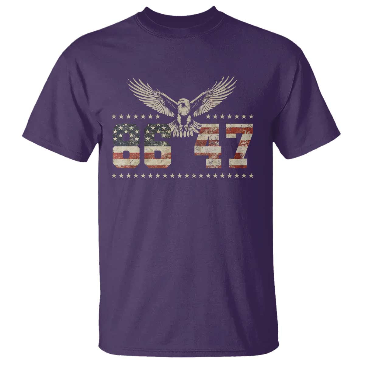 Funny Vintage 86 47 T Shirt - Eagle Vintage American Flag TS11 Purple Print Your Wear