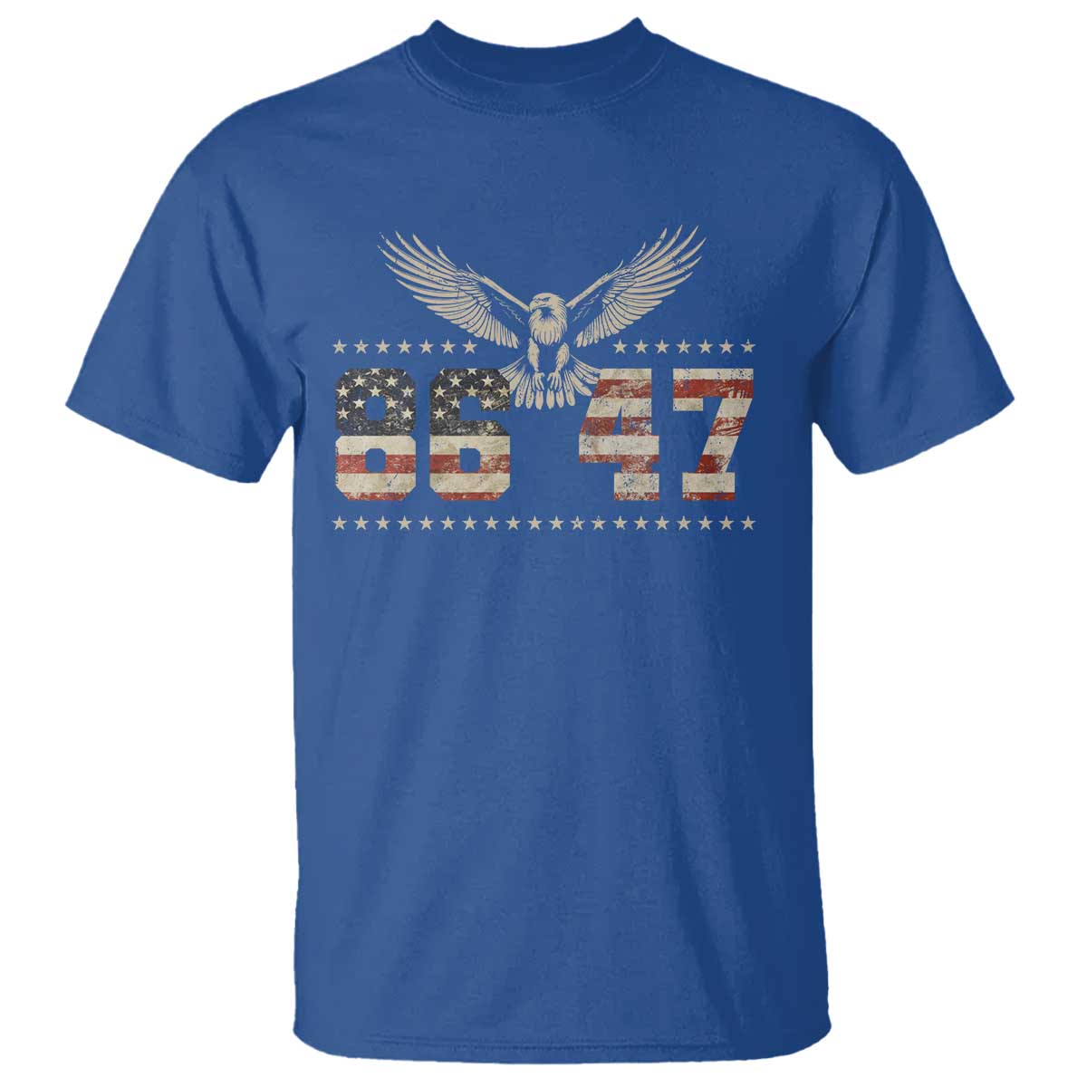 Funny Vintage 86 47 T Shirt - Eagle Vintage American Flag TS11 Royal Blue Print Your Wear