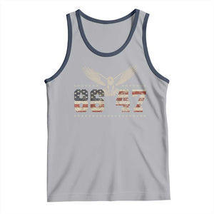 Funny Vintage 86 47 Tank Top Eagle Vintage American Flag TS11 Athletic Heather Navy Print Your Wear