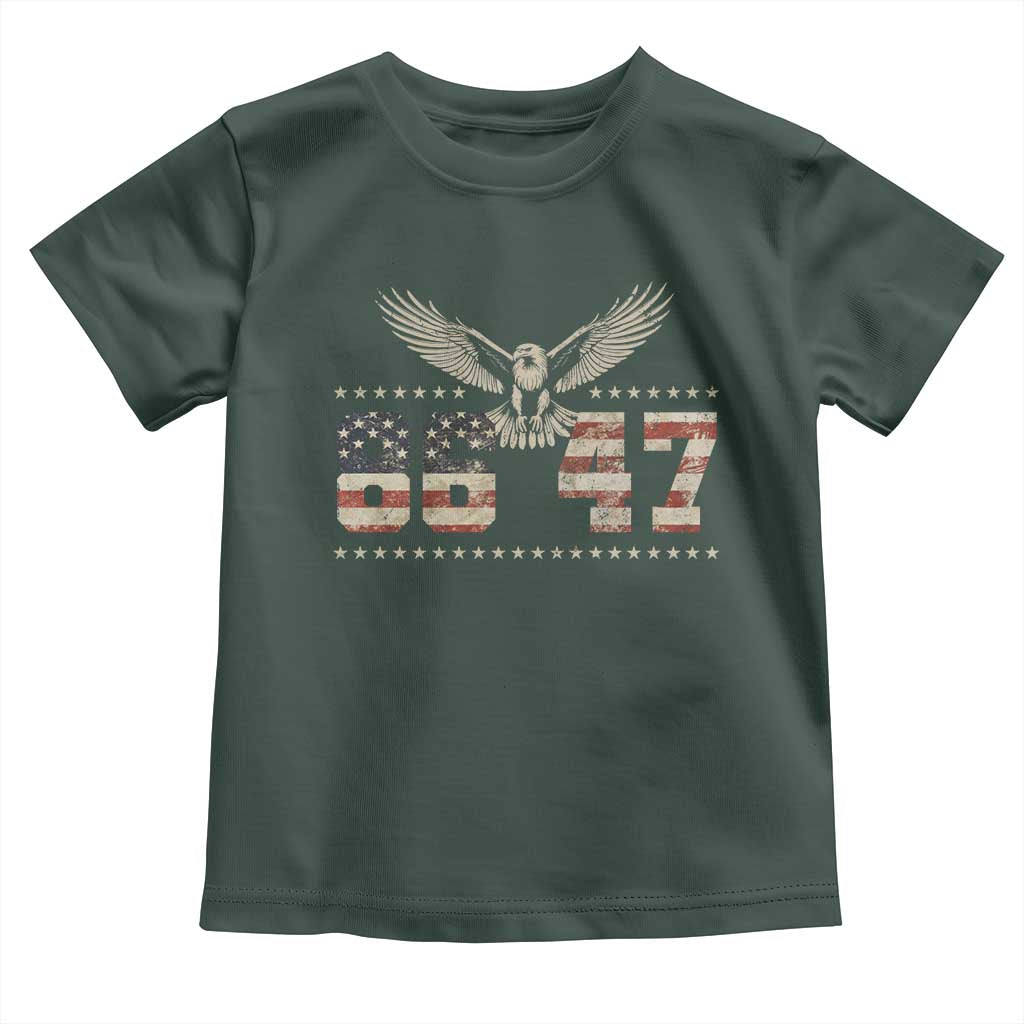 Funny Vintage 86 47 Toddler T Shirt Eagle Vintage American Flag TS11 Dark Forest Green Print Your Wear