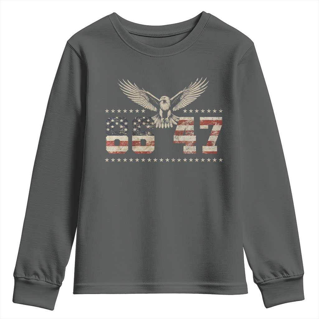 Funny Vintage 86 47 Youth Sweatshirt Eagle Vintage American Flag TS11 Dark Heather Print Your Wear