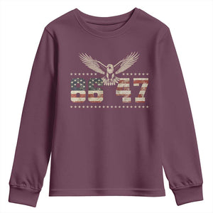 Funny Vintage 86 47 Youth Sweatshirt Eagle Vintage American Flag TS11 Maroon Print Your Wear