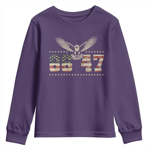 Funny Vintage 86 47 Youth Sweatshirt Eagle Vintage American Flag TS11 Purple Print Your Wear