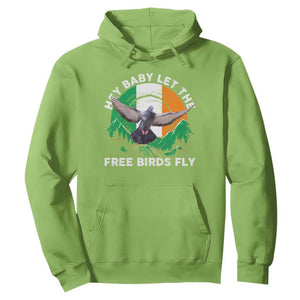 Irish Pride Hoodie Hey Baby Let The Free Birds Fly Ireland Flag TS11 Lime Print Your Wear
