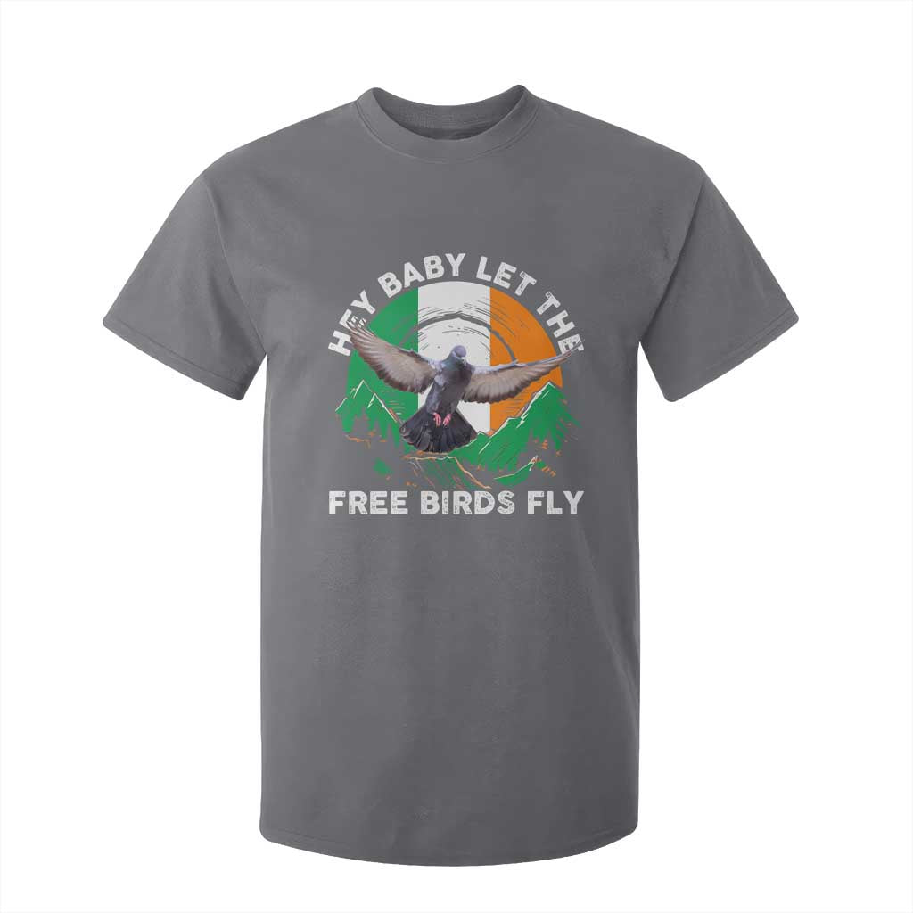 Irish Pride T Shirt For Kid Hey Baby Let The Free Birds Fly Ireland Flag TS11 Charcoal Print Your Wear