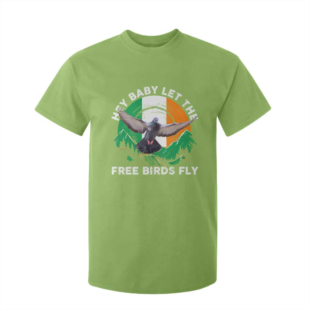 Irish Pride T Shirt For Kid Hey Baby Let The Free Birds Fly Ireland Flag TS11 Lime Print Your Wear
