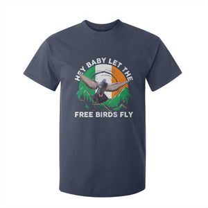 Irish Pride T Shirt For Kid Hey Baby Let The Free Birds Fly Ireland Flag TS11 Navy Print Your Wear