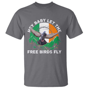 Irish Pride T Shirt Hey Baby Let The Free Birds Fly Ireland Flag TS11 Charcoal Print Your Wear