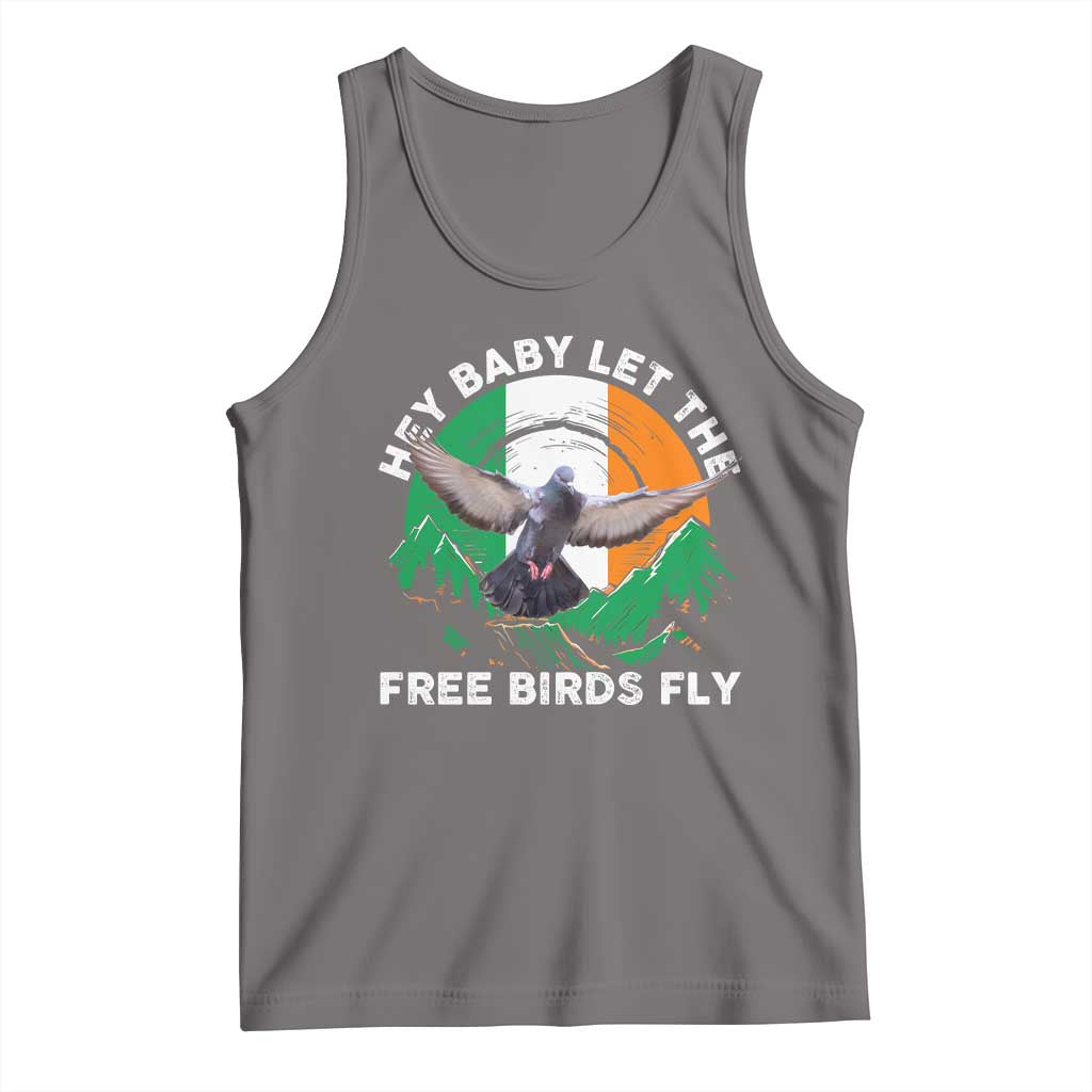 Irish Pride Tank Top Hey Baby Let The Free Birds Fly Ireland Flag TS11 Deep Heather Print Your Wear