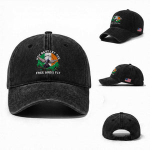 Irish Pride Washed Cotton Baseball Cap Hey Baby Let The Free Birds Fly Ireland Flag TS11 Washed Cap Universal Fit Black Print Your Wear