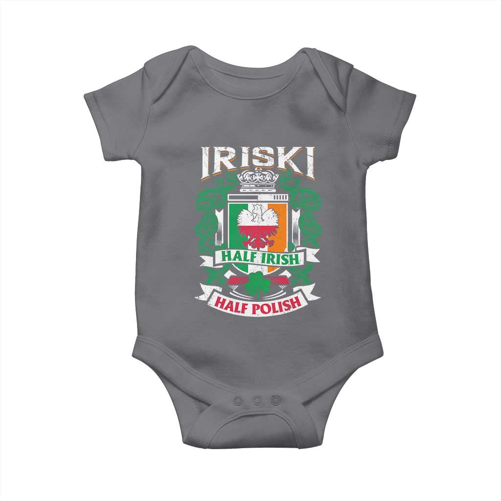 Iriski Half Irish Half Polish Baby Onesie Polish St Patricks Day Eagle TS11 Charcoal Print Your Wear