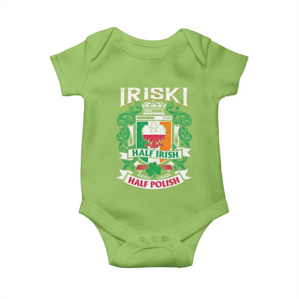 Iriski Half Irish Half Polish Baby Onesie Polish St Patricks Day Eagle TS11 Lime Print Your Wear