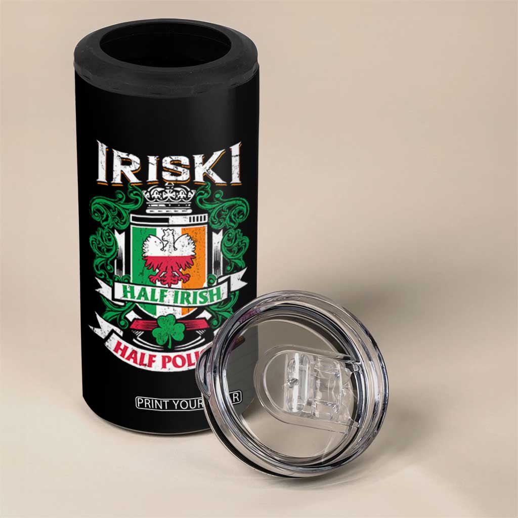 Iriski Half Irish Half Polish 4 in 1 Can Cooler Tumbler Polish St Patricks Day Eagle TS11 Print Your Wear