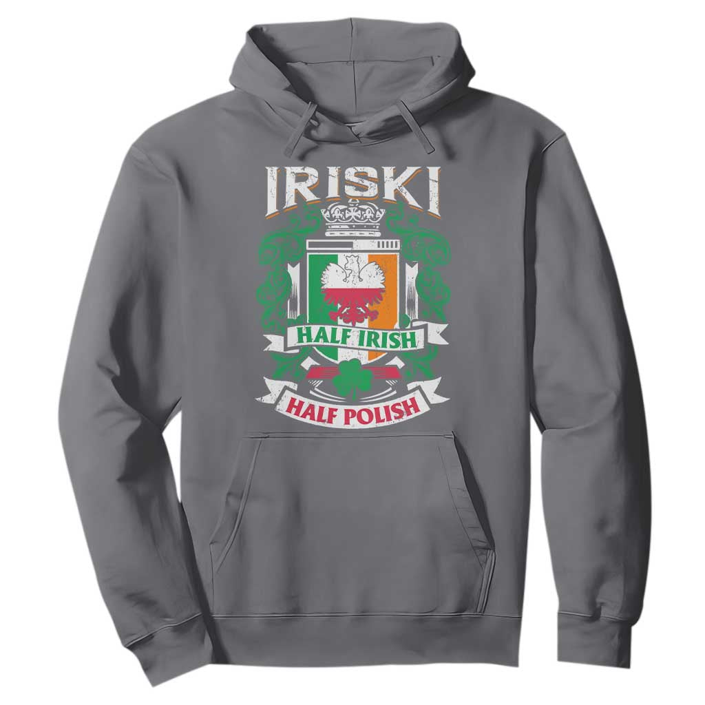 Iriski Half Irish Half Polish Hoodie Polish St Patricks Day Eagle TS11 Charcoal Print Your Wear