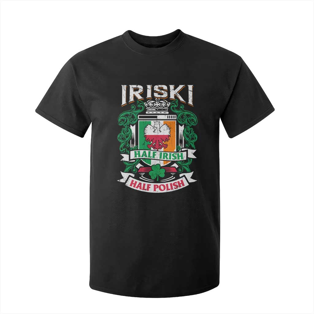 Iriski Half Irish Half Polish T Shirt For Kid Polish St Patricks Day Eagle TS11 Black Print Your Wear