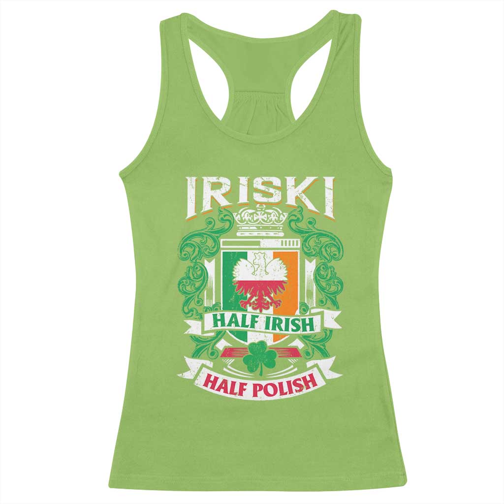 Iriski Half Irish Half Polish Racerback Tank Top Polish St Patricks Day Eagle TS11 Lime Print Your Wear