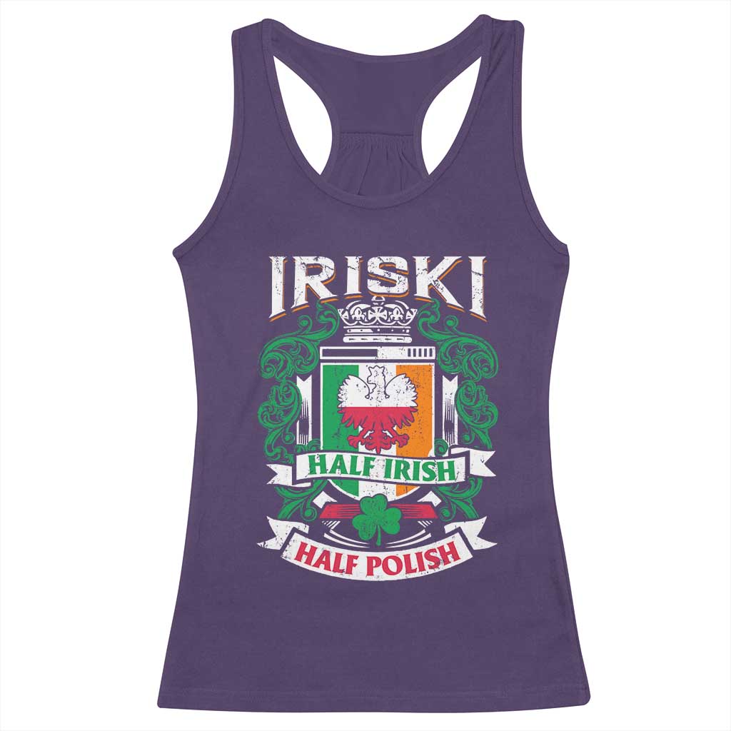 Iriski Half Irish Half Polish Racerback Tank Top Polish St Patricks Day Eagle TS11 Purple Print Your Wear