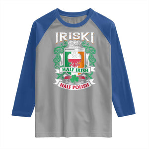 Iriski Half Irish Half Polish Raglan Shirt Polish St Patricks Day Eagle TS11 Sport Gray Royal Print Your Wear