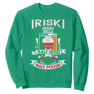 Iriski Half Irish Half Polish Sweatshirt Polish St Patricks Day Eagle TS11 Irish Green Print Your Wear