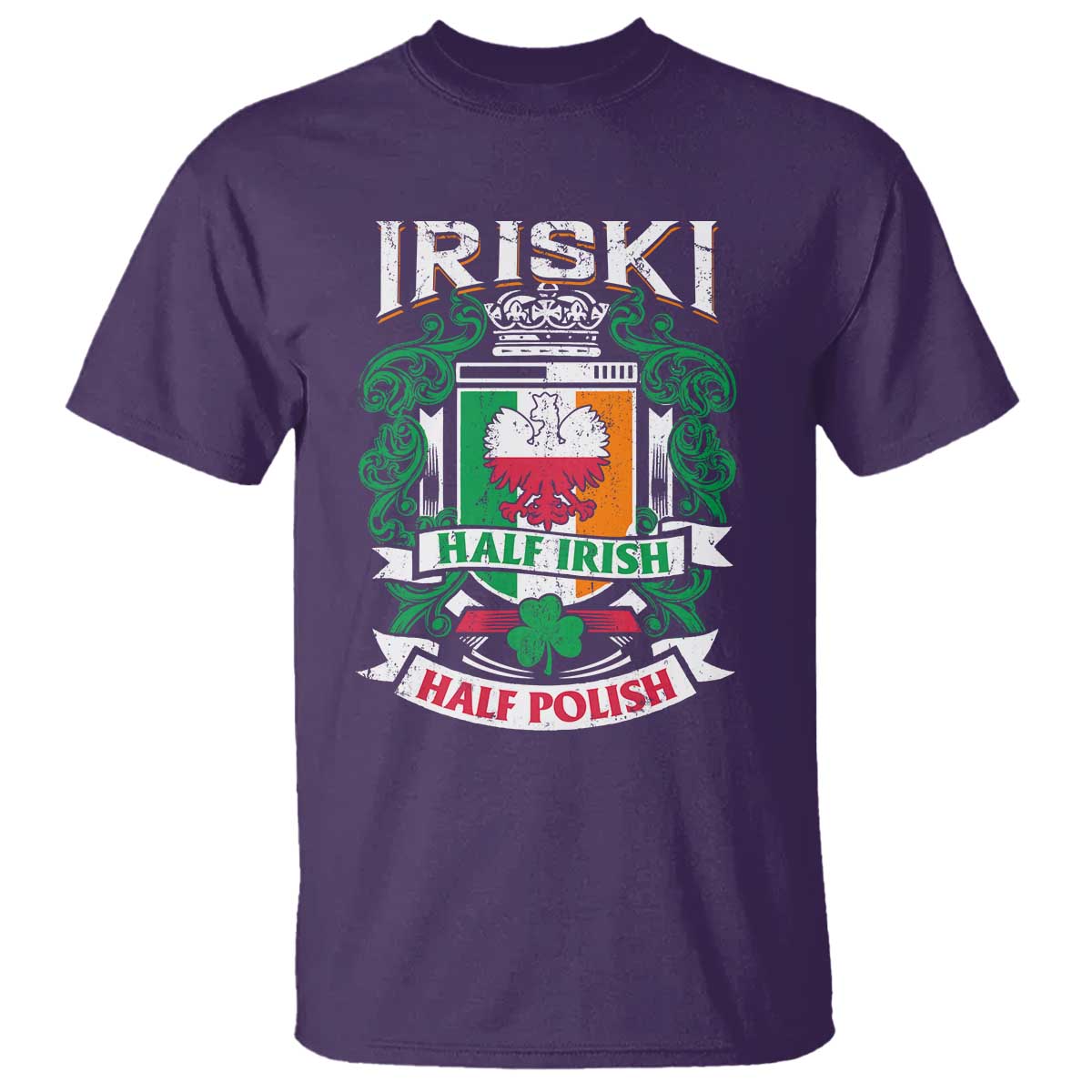 Iriski Half Irish Half Polish T Shirt Polish St Patricks Day Eagle TS11 Purple Print Your Wear