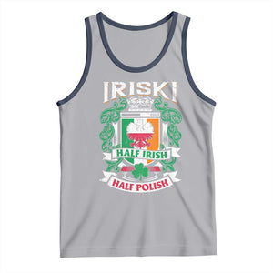 Iriski Half Irish Half Polish Tank Top Polish St Patricks Day Eagle TS11 Athletic Heather Navy Print Your Wear