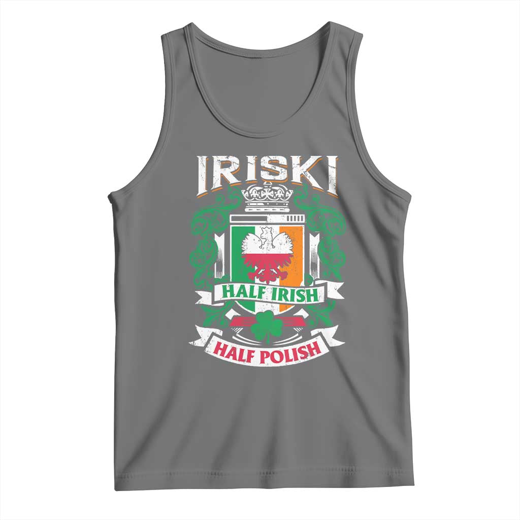 Iriski Half Irish Half Polish Tank Top Polish St Patricks Day Eagle TS11 Black Heather Print Your Wear