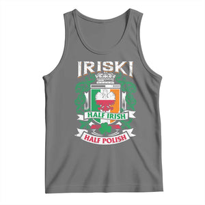 Iriski Half Irish Half Polish Tank Top Polish St Patricks Day Eagle TS11 Black Heather Print Your Wear