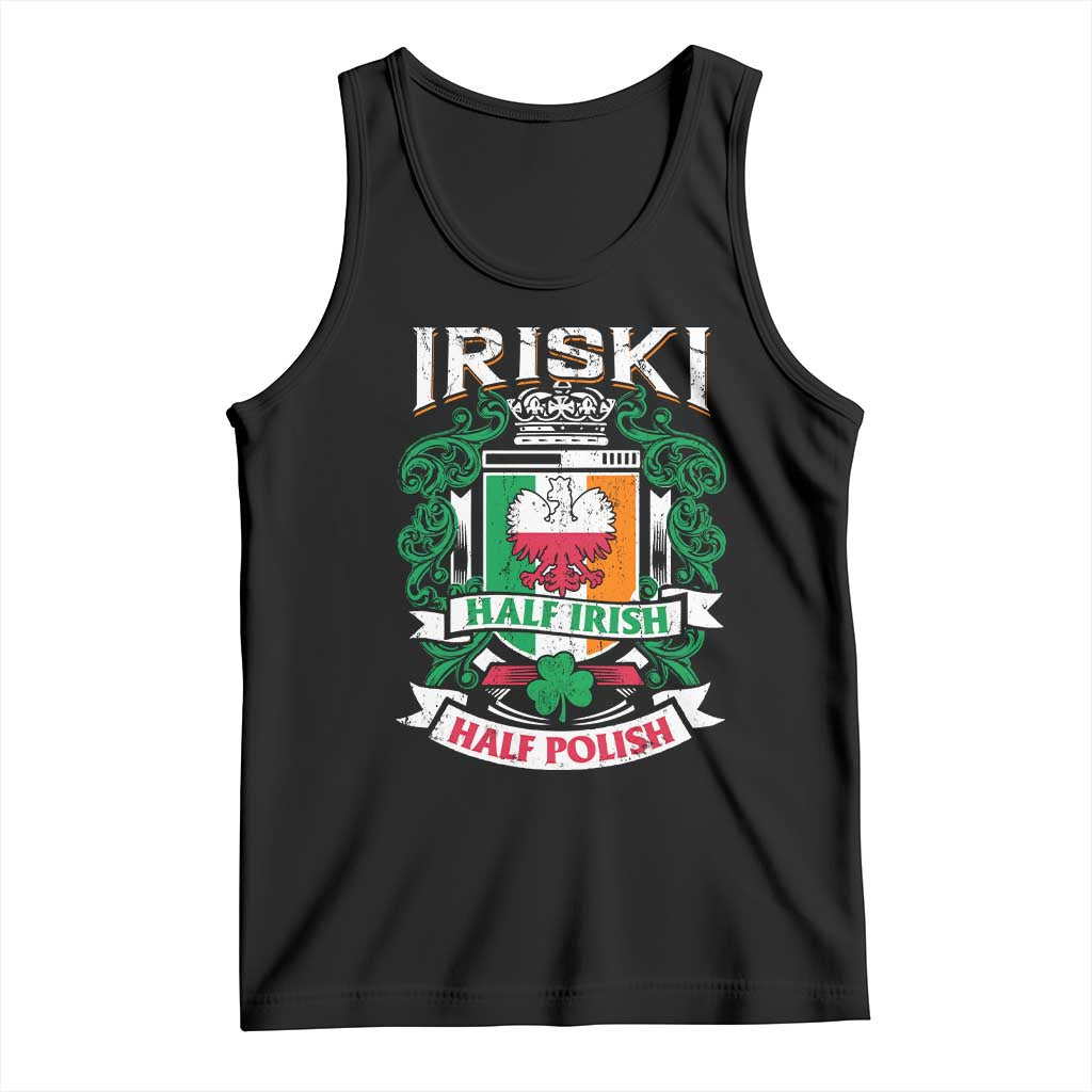Iriski Half Irish Half Polish Tank Top Polish St Patricks Day Eagle TS11 Black Print Your Wear