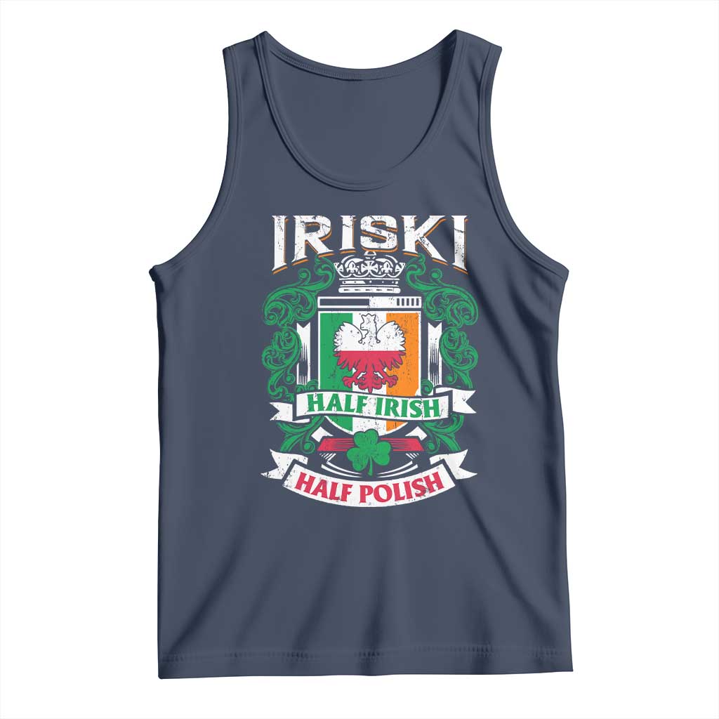 Iriski Half Irish Half Polish Tank Top Polish St Patricks Day Eagle TS11 Navy Print Your Wear