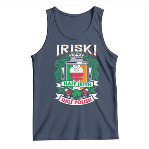 Iriski Half Irish Half Polish Tank Top Polish St Patricks Day Eagle TS11 Navy Print Your Wear