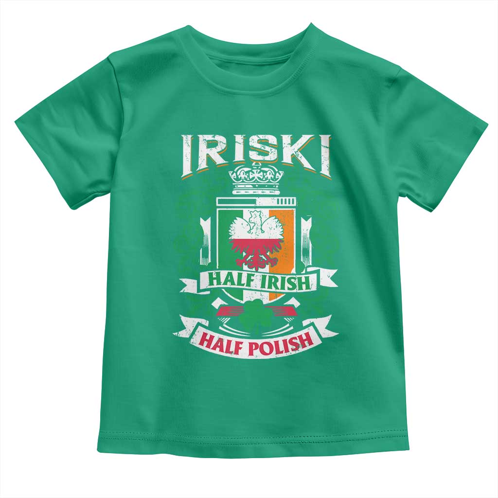 Iriski Half Irish Half Polish Toddler T Shirt Polish St Patricks Day Eagle TS11 Irish Green Print Your Wear
