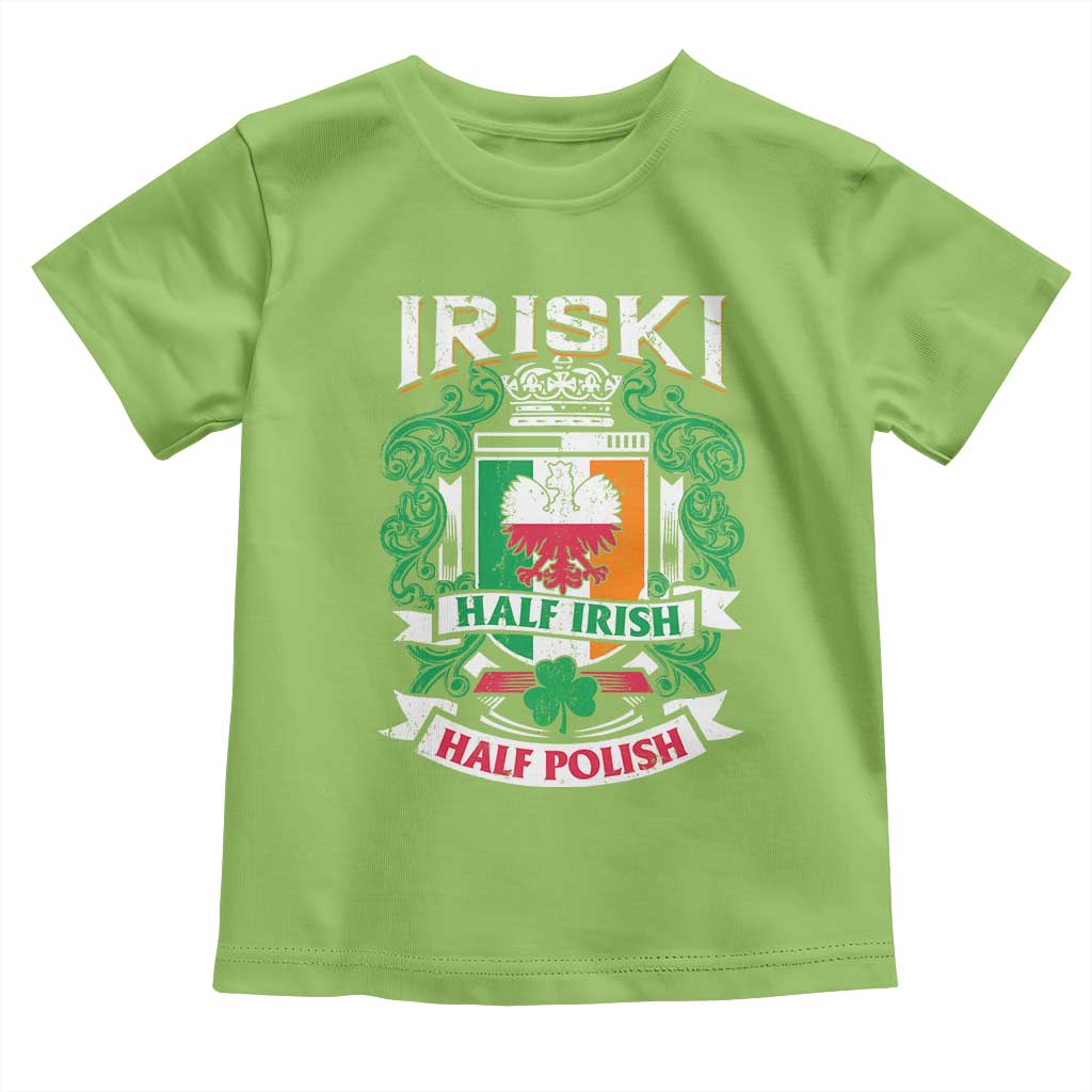 Iriski Half Irish Half Polish Toddler T Shirt Polish St Patricks Day Eagle TS11 Lime Print Your Wear